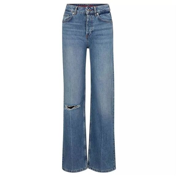 HUGO BY HUGO BOSS NWT Women's 937-2 Wide Leg Jean Straight Jean 27 - Picture 2 of 8